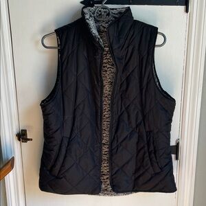 Black Quilted Women's Vest (Reversible)